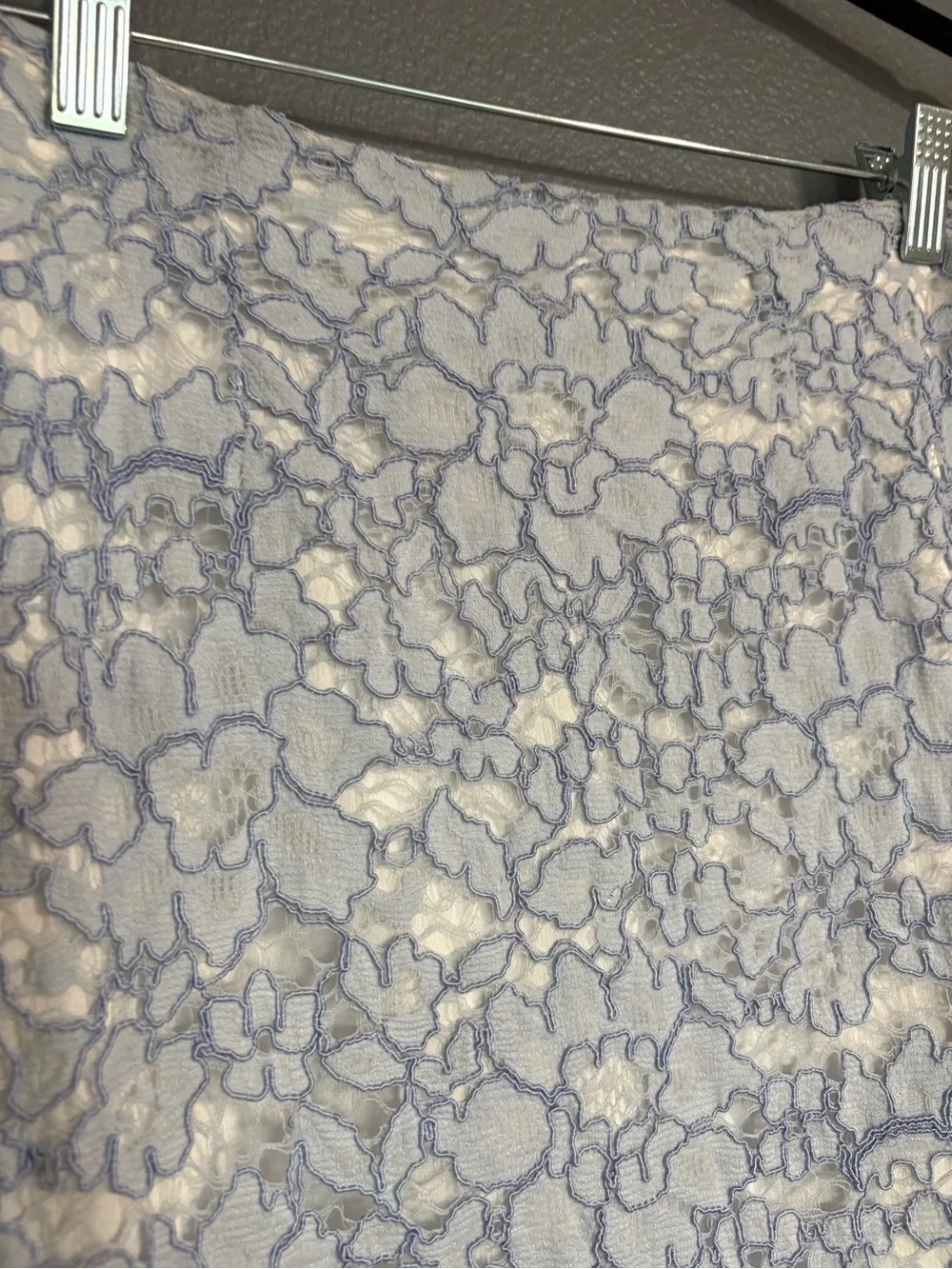 NBD x Naven Twins Lace Pencil Skirt XS Baby Blue Floral Lace Lined